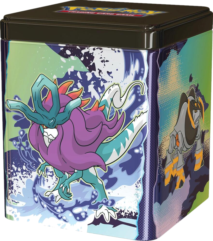Pokemon TCG Stacking Tin: Paradox Pokemon (transparent cutout on dark theme)