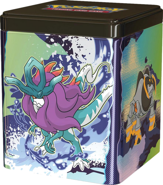 Pokemon TCG Stacking Tin: Paradox Pokemon (transparent cutout on dark theme)