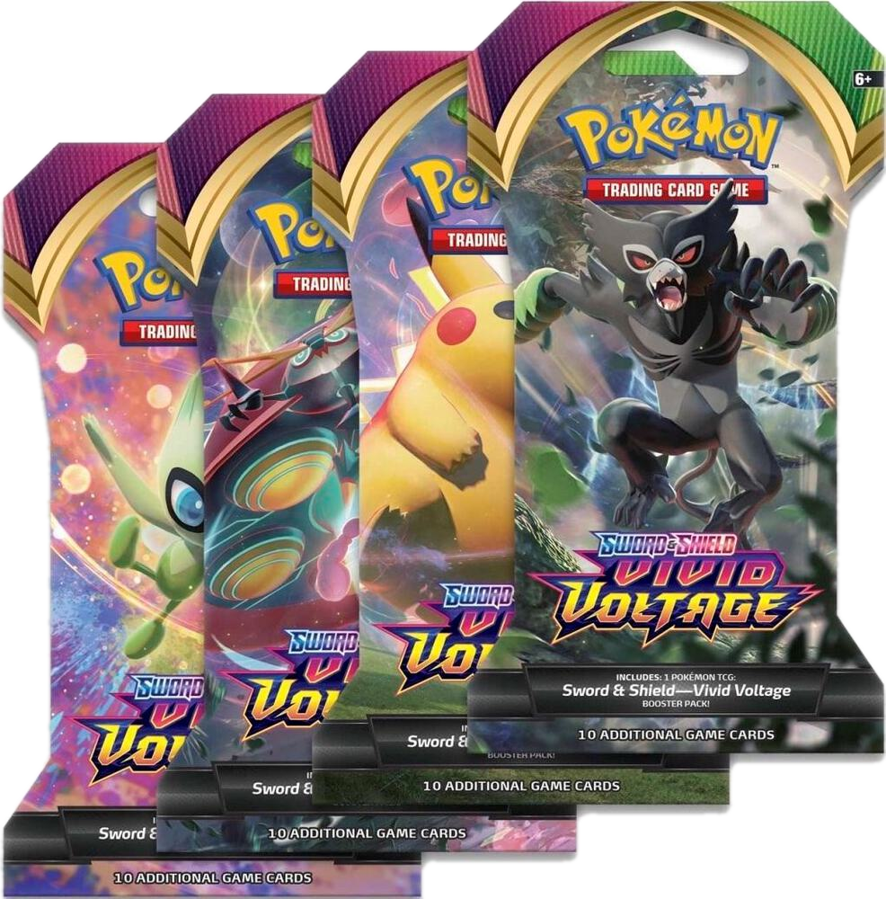 Vivid Voltage Sleeved Booster Art Set (4-pack) (transparent cutout on dark theme)